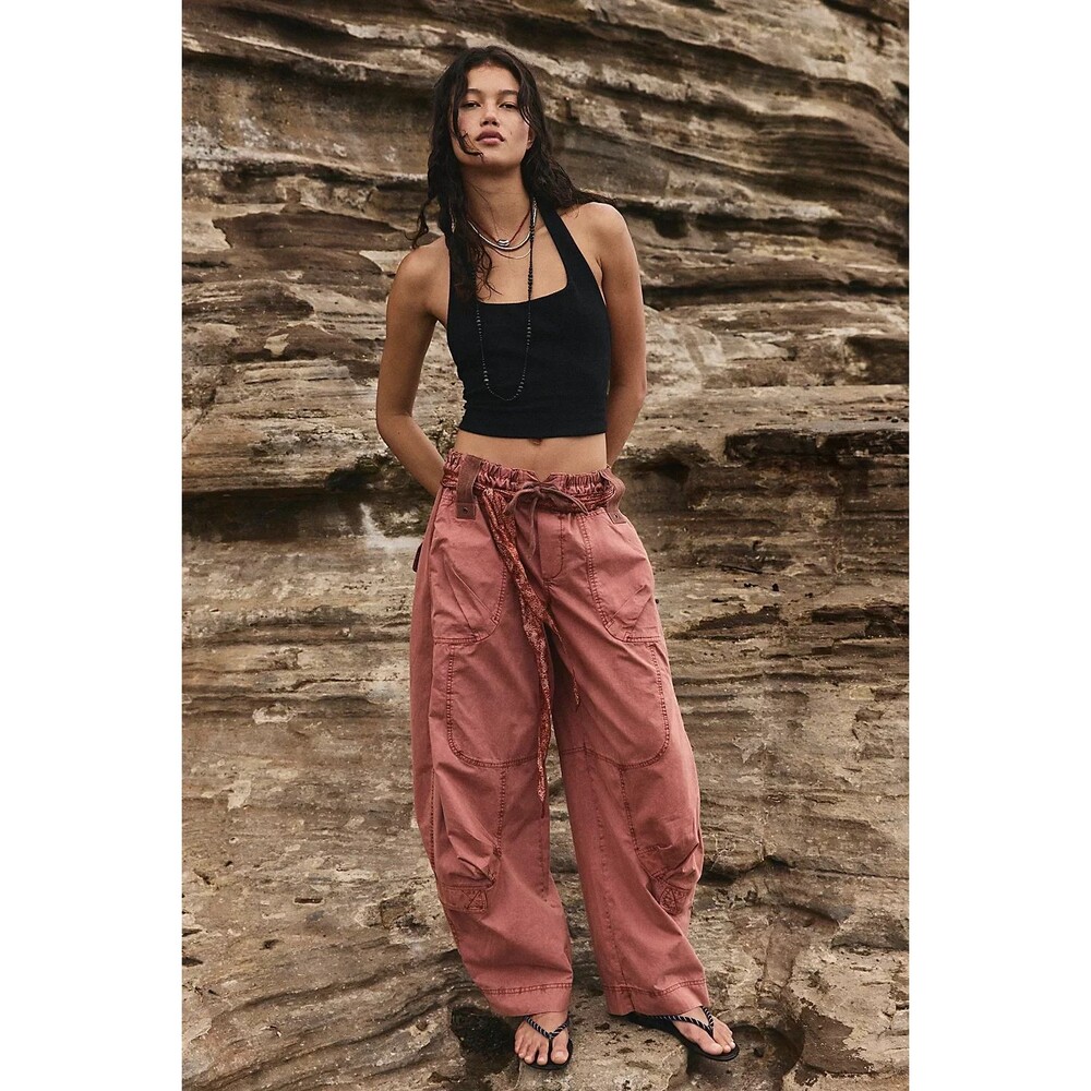 Free People We The Free Onset Pull-On Cargo Pants Paper Lantern Small NEW